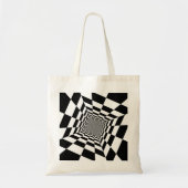 Tote Bag Illusion Optique Noire Et Blanc (Devant)