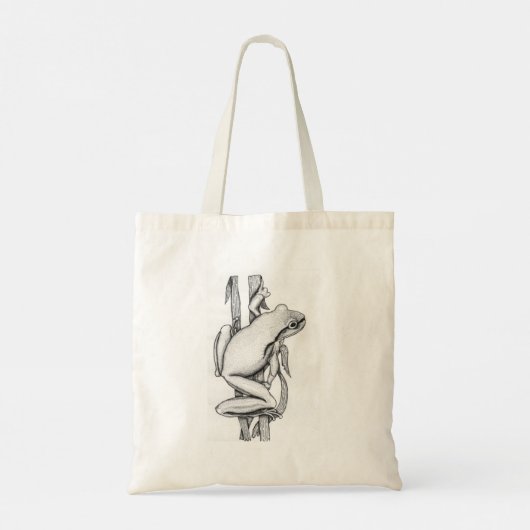 Tote Bag Illustrated Frog on Grass - by Skye Ryan-Evans © (Dos)