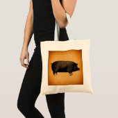 Tote Bag Illustrated Vintage Pig (Devant (produit))