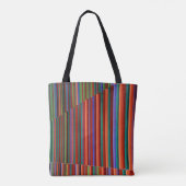 Tote Bag Illustration à rayures multicolores (Dos)