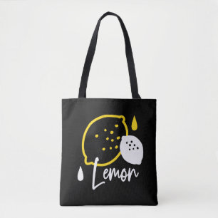 Tote Bag Illustration Abstraite au citron - Art des agrumes