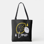 Tote Bag Illustration Abstraite au citron - Art des agrumes (Dos)