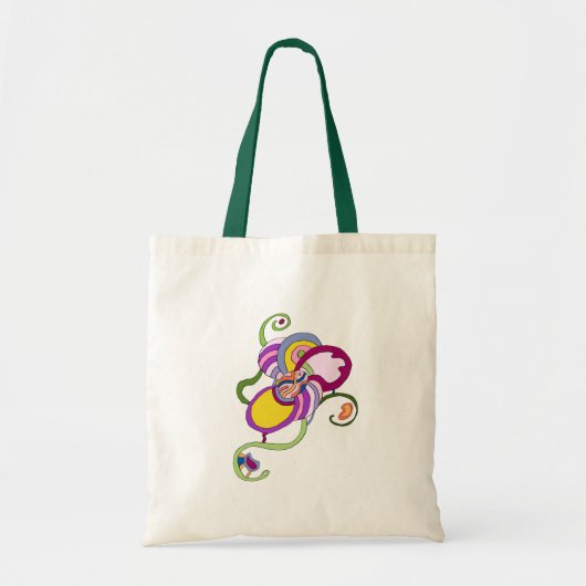 Tote Bag Illustration Abstraite de Fleur Funky (Devant)