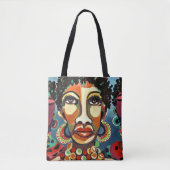 Tote Bag Illustration africaine vibrante audacieuse d'art (Devant)