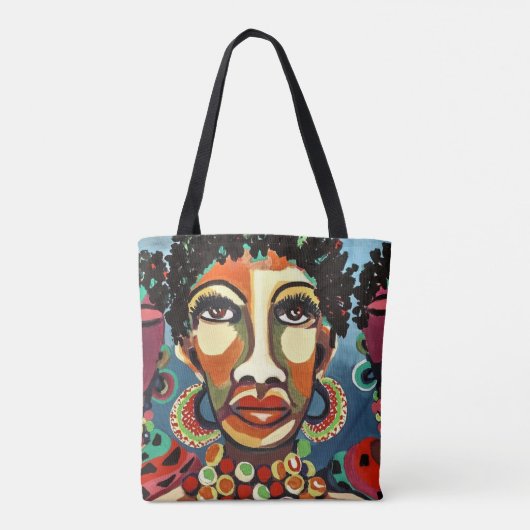 Tote Bag Illustration africaine vibrante audacieuse d'art (Dos)