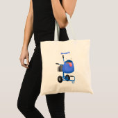Tote Bag Illustration amusante du mélangeur de ciment bleu (Devant (produit))