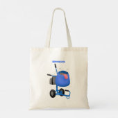 Tote Bag Illustration amusante du mélangeur de ciment bleu (Dos)