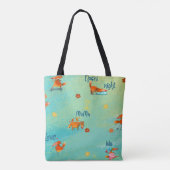 Tote Bag Illustration artisanale de l'aquarelle Funny Fox (Dos)