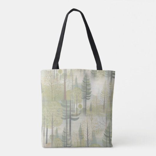 Tote Bag Illustration artistique des pins dans un style mod (Dos)