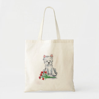 Tote Bag Illustration blanche de terrier de westie de chiot