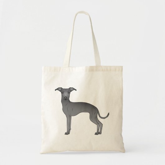 Tote Bag Illustration Blue Italian Greyhound (Devant)