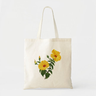 Tote Bag Illustration botanique d'hibiscus jaune hawaïen 
