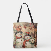 Tote Bag Illustration Christmas Snowmen (Dos)