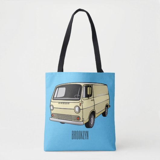 Tote Bag Illustration classique de van (Devant)