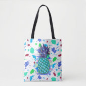 Tote Bag Illustration Colorée D'Ananas Et De Peinture (Devant)