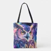 Tote Bag Illustration colorée de hibou (Dos)