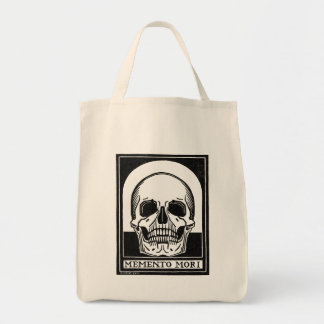Tote Bag Illustration crâne vintage noir blanc