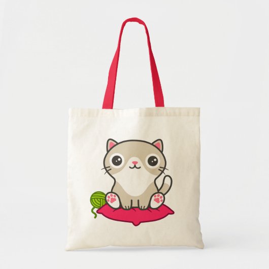 Tote Bag Illustration Cute Kitty (Devant)