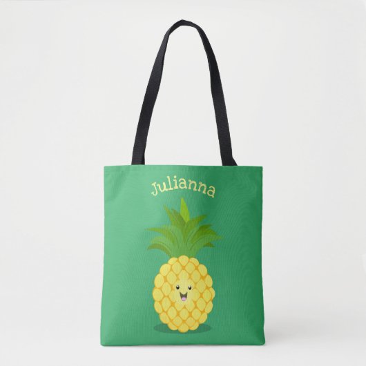 Tote Bag Illustration d'ananas mignon (Devant)