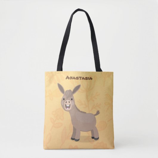 Tote Bag Illustration d'âne miniature joyeux (Devant)