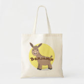 Tote Bag Illustration d'âne miniature joyeux (Devant)