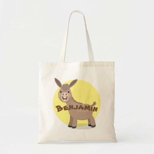 Tote Bag Illustration d'âne miniature joyeux (Devant)