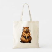 Tote Bag Illustration d'animal de rongeur de Capybara migno (Dos)