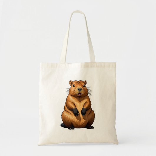 Tote Bag Illustration d'animal de rongeur de Capybara migno (Devant)
