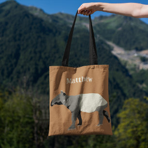 Tote Bag Illustration d'animal Tapir Malais ou Asiatique