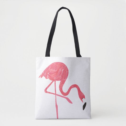 Tote Bag Illustration d'aquarelle de Flamants roses roses m (Devant)
