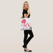 Tote Bag Illustration d'aquarelle de Flamants roses roses m (Sur le modèle)