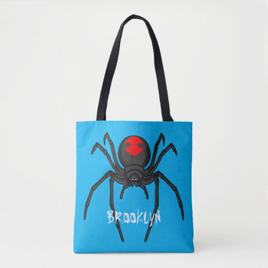 Tote Bag Illustration d'araignée noire effrayante (Devant)