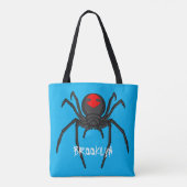Tote Bag Illustration d'araignée noire effrayante (Dos)