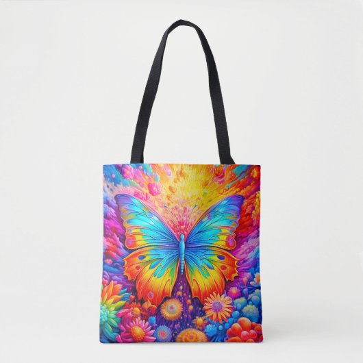 Tote Bag Illustration d'art papillon créatif coloré (Devant)