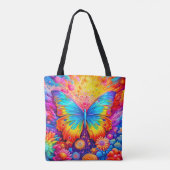 Tote Bag Illustration d'art papillon créatif coloré (Dos)