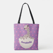 Tote Bag Illustration d'autruche pour bébé à couver mignon (Dos)