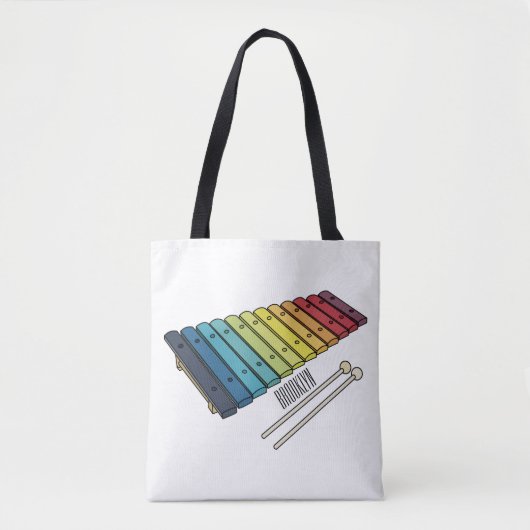 Tote Bag Illustration de bande dessinée en Xylophone (Devant)