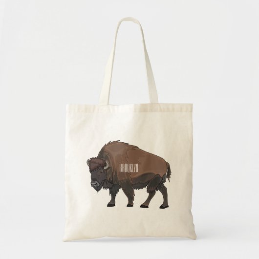 Tote Bag Illustration de bison (Devant)