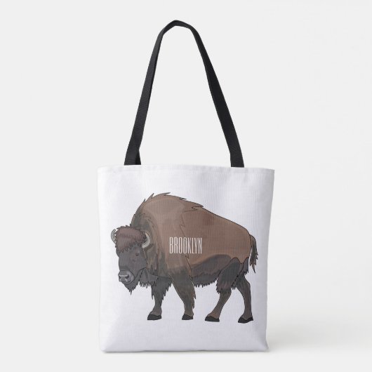 Tote Bag Illustration de bison (Dos)