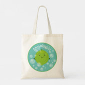 Tote Bag Illustration de bulles de chaux vert mou (Dos)