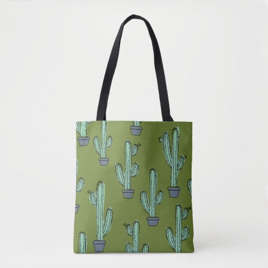 Tote Bag Illustration de cactus en pot (Devant)