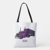 Tote Bag Illustration de camion semi-remorque (Dos)