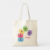 Tote Bag Illustration de caricature de macarons marrant mig (Dos)