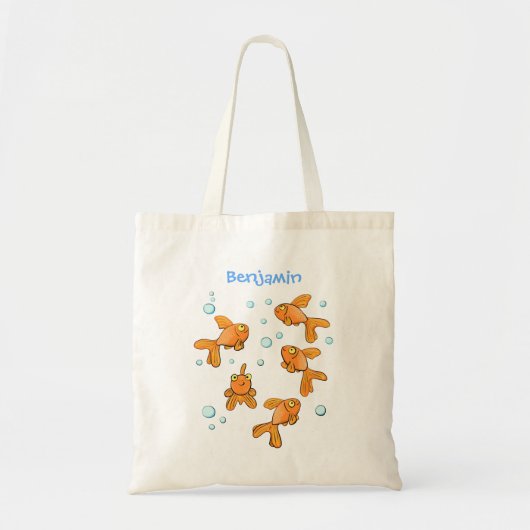 Tote Bag Illustration de caricature de poisson rouge orange (Devant)