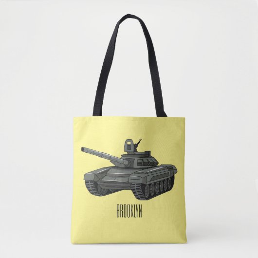 Tote Bag Illustration de caricature de réservoir (Devant)