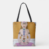 Tote Bag Illustration de Chakra Yoga pour la méditation (Dos)