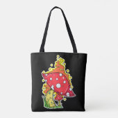 Tote Bag Illustration de champignon psychédélique flamboyan (Dos)