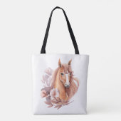 Tote Bag Illustration de cheval floral (Dos)