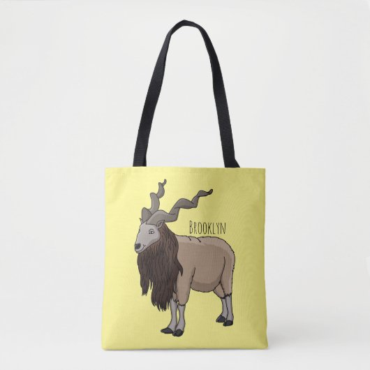 Tote Bag Illustration de chèvre de Markhor (Devant)