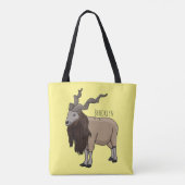 Tote Bag Illustration de chèvre de Markhor (Dos)